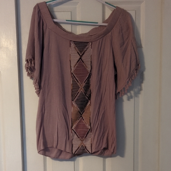 Maurices Tops - Maurices Dusty Pink Geometric Blouse